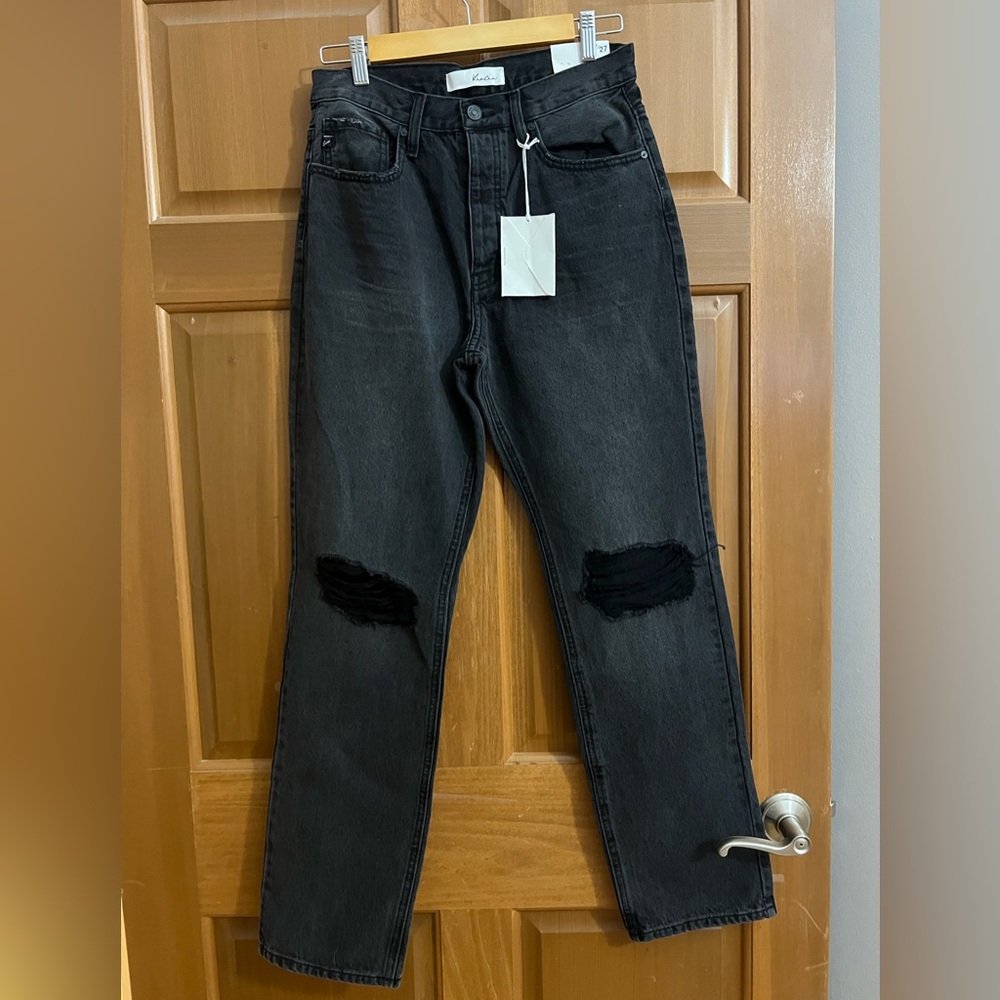 KanCan High Rise Distressed Black Jeans